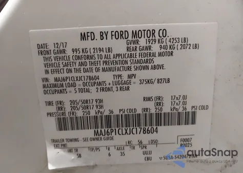 2018 Ford Ecosport Ses from USA, damaged, VIN MAJ6P1CLXJC178604
